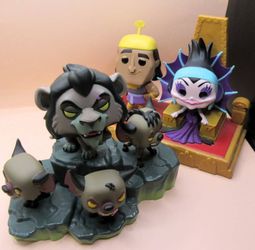 Funko Pop! Disney Villains: Kronk Yzma #1205 and Scar Hyenas #1204