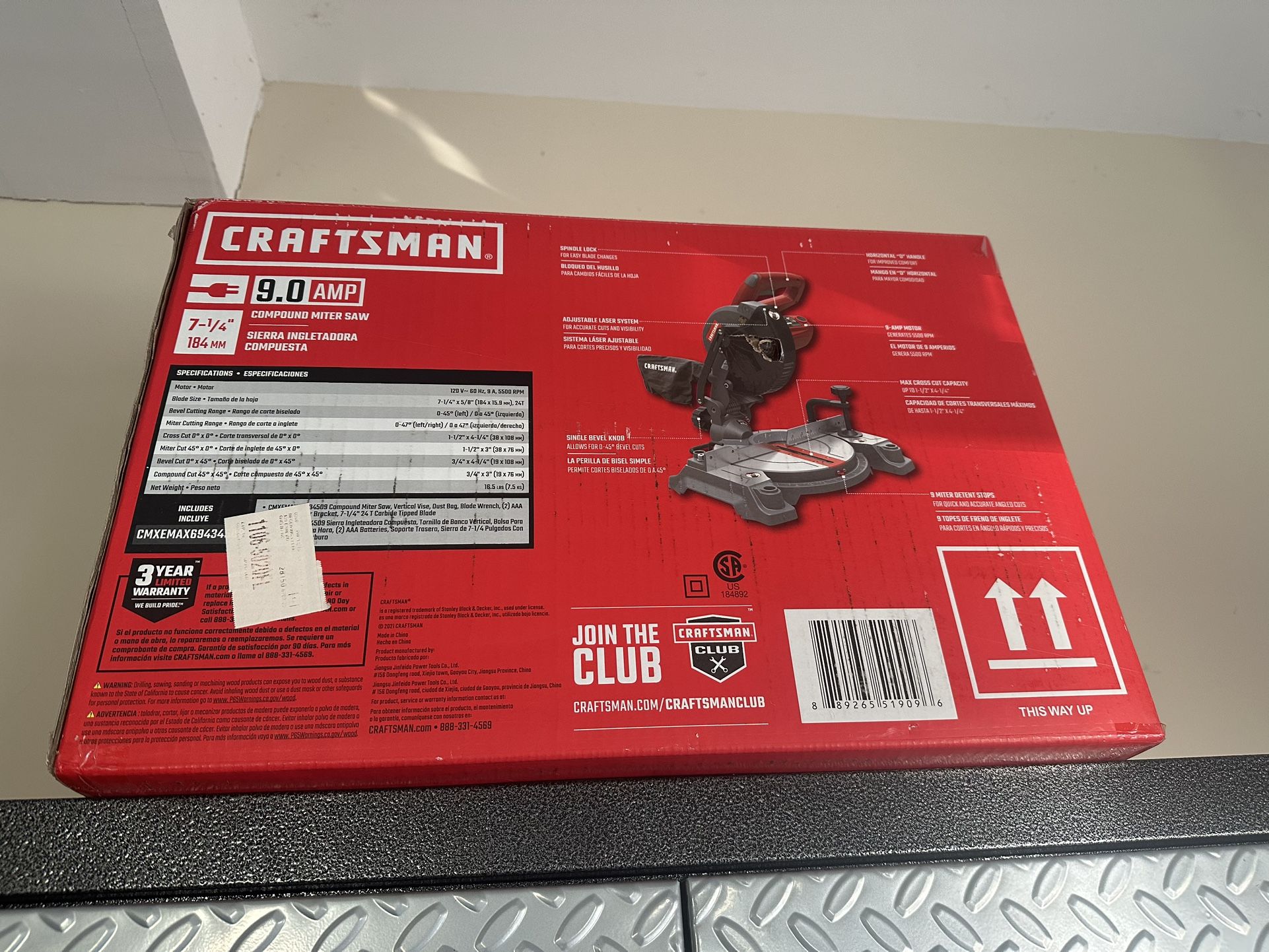 Craftsman 9 Amp 7 1/4" Compound Mitre Saw