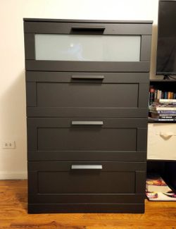 IKEA 4-Drawer Dresser with Frosted Glass