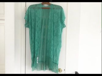 NEW Pool Beach Kimono Covering One-Size-Fits Most Women’s Teal Cruise Club Poolside Casual-ware Wrap