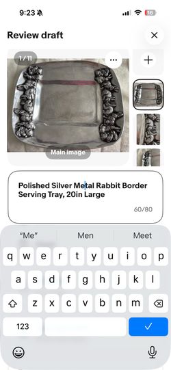Polished metal Rabbit Serving tray, Large