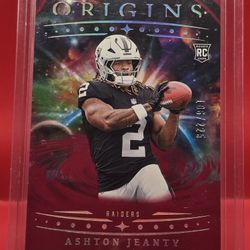 2025 Panini Origins - Rookies Ashton Jeanty, Ashton Jeanty #139 Red /225 (RC)