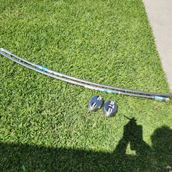 Curved nickel shower rod