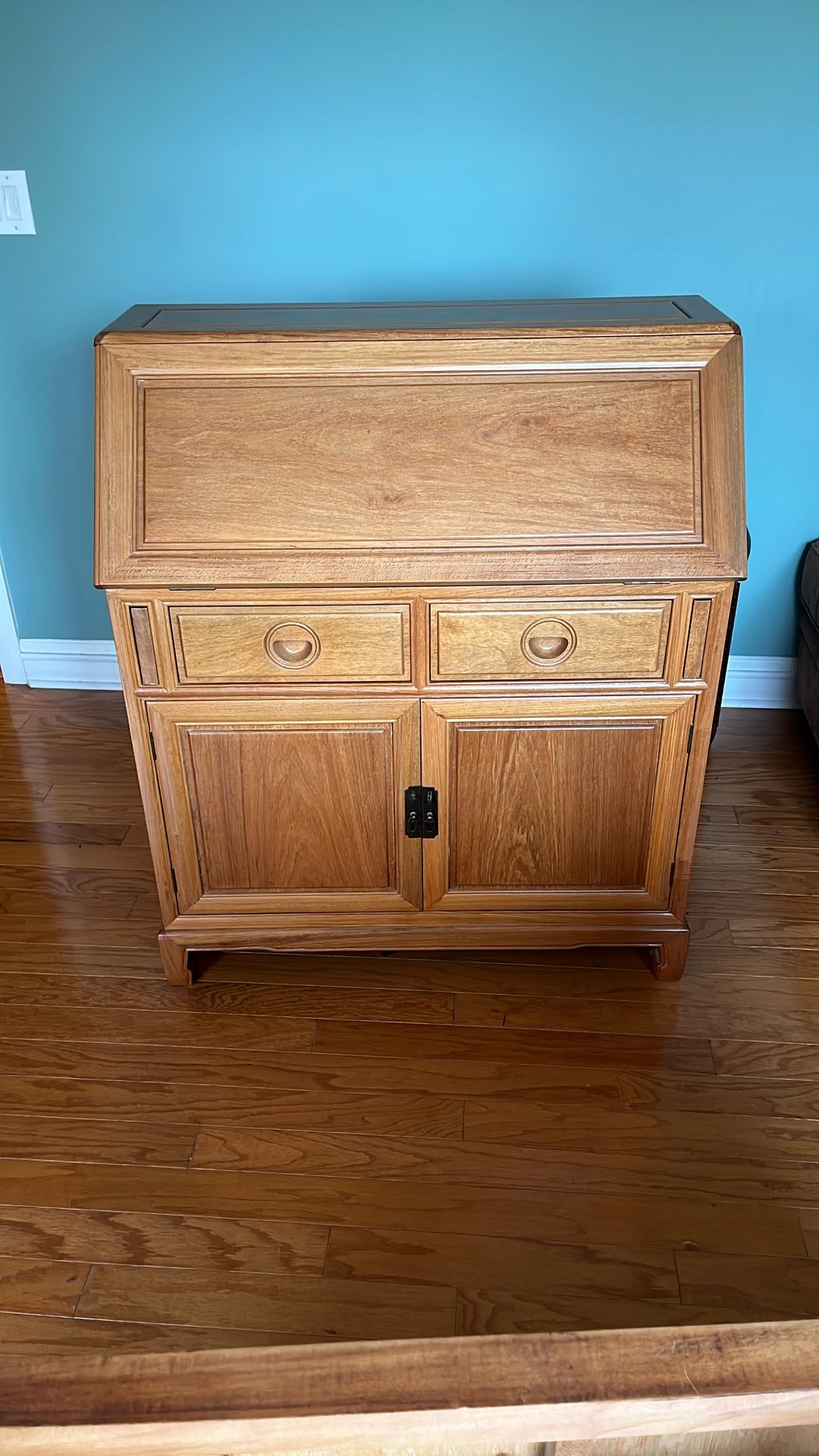 Solid Rosewood Drop Lid Secretary Desk