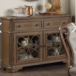 Brand New Brown Rustic Server