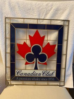 Canadian Club Whiskey Stained Glass Bar Sign Man Cave Advertising