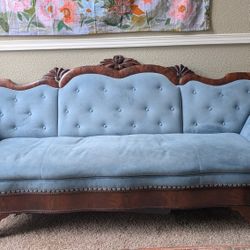 1800s Blue Vintage Couch 
