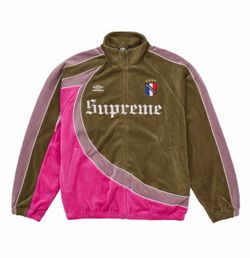 Supreme Umbro Velour Track Jacket Olive