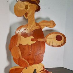 Wooden Turtle Wall Art with Tennis Theme by M.B. Tweedy #9/50 