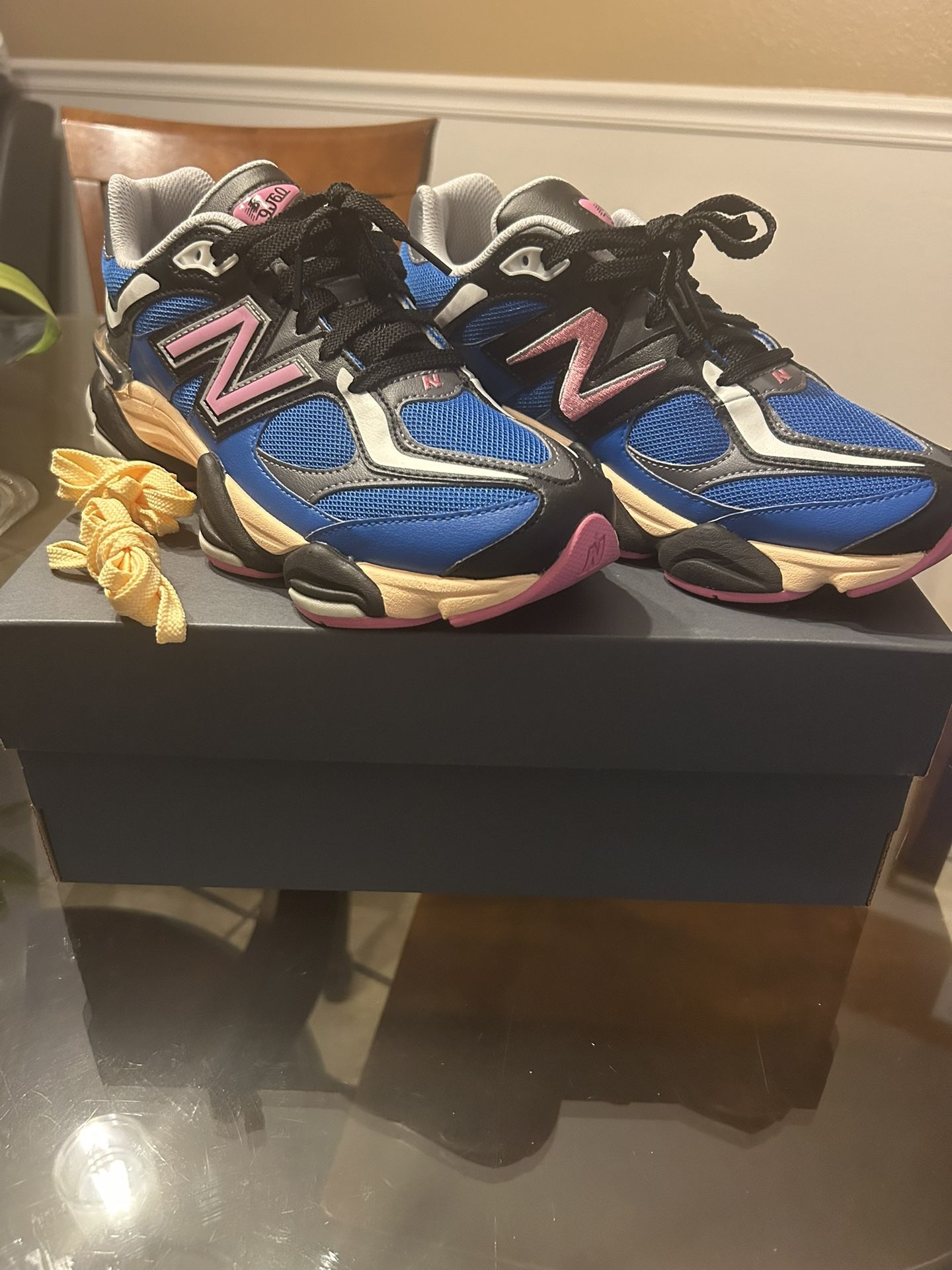 New Balance 9060 Black,blue,pink And Beige Colorway