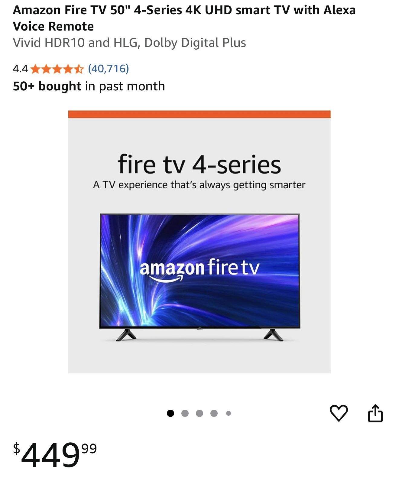 Amazon fire TV 50” with soundbar