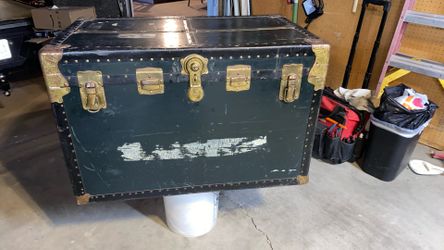 Vintage traveling footlocker