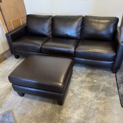 Leather Couch With Ottoman 