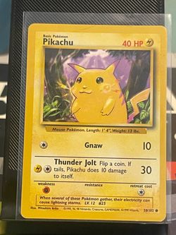 1999 Pikachu 058/102 Base Set Regular (8)