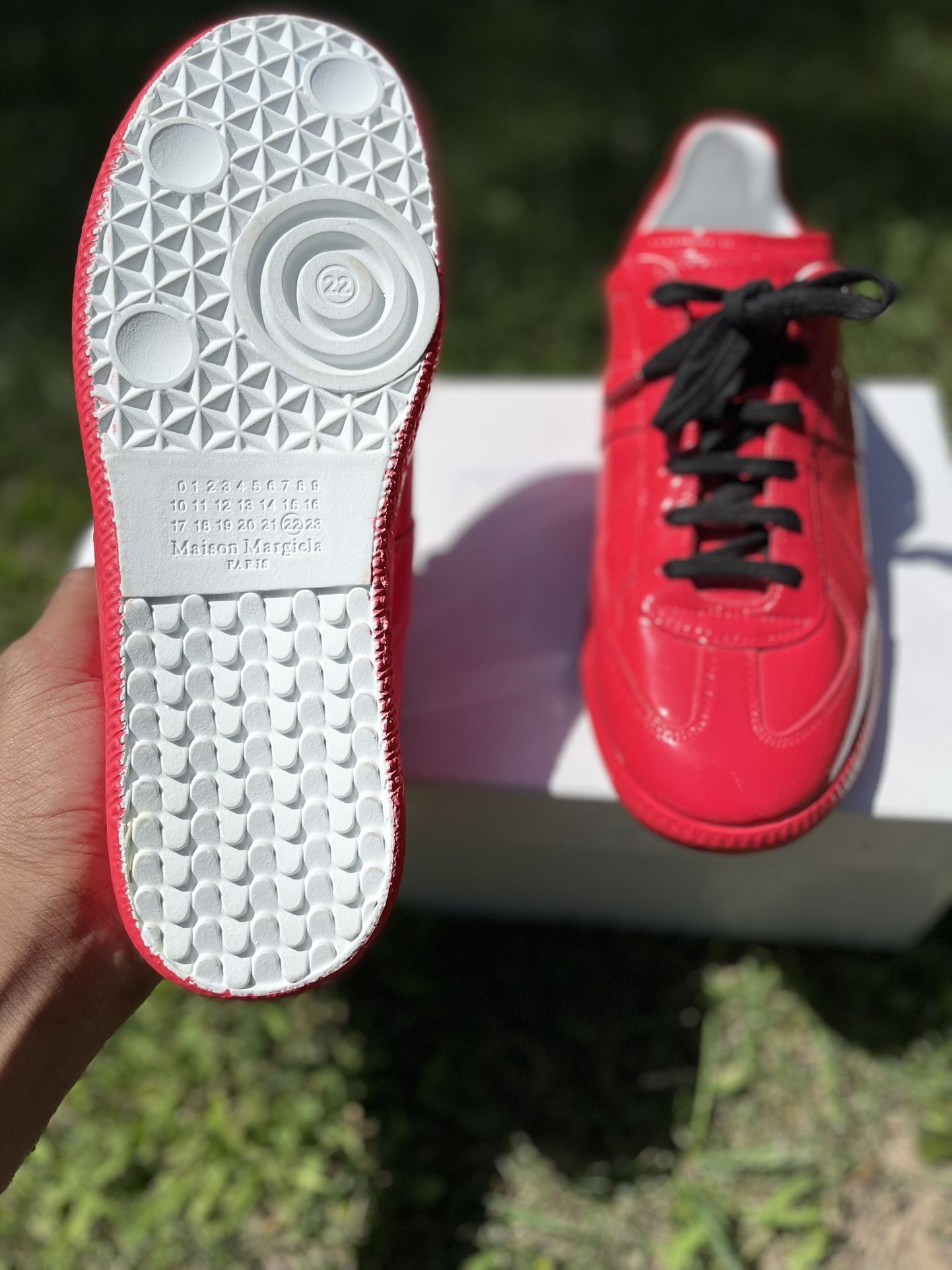 Maison Margiela Replica Gats Red Rubberized Size 6 Women’s