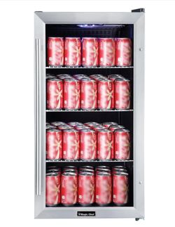 Magic Chef 3.1 cu. ft. 87 (12 oz.) Can Beverage Cooler in Stainless Steel