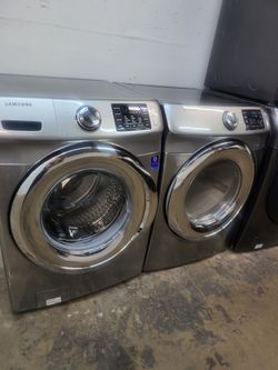 SAMSUNG SET STEAM WASHER AND GAS DRYER LIKE NEW