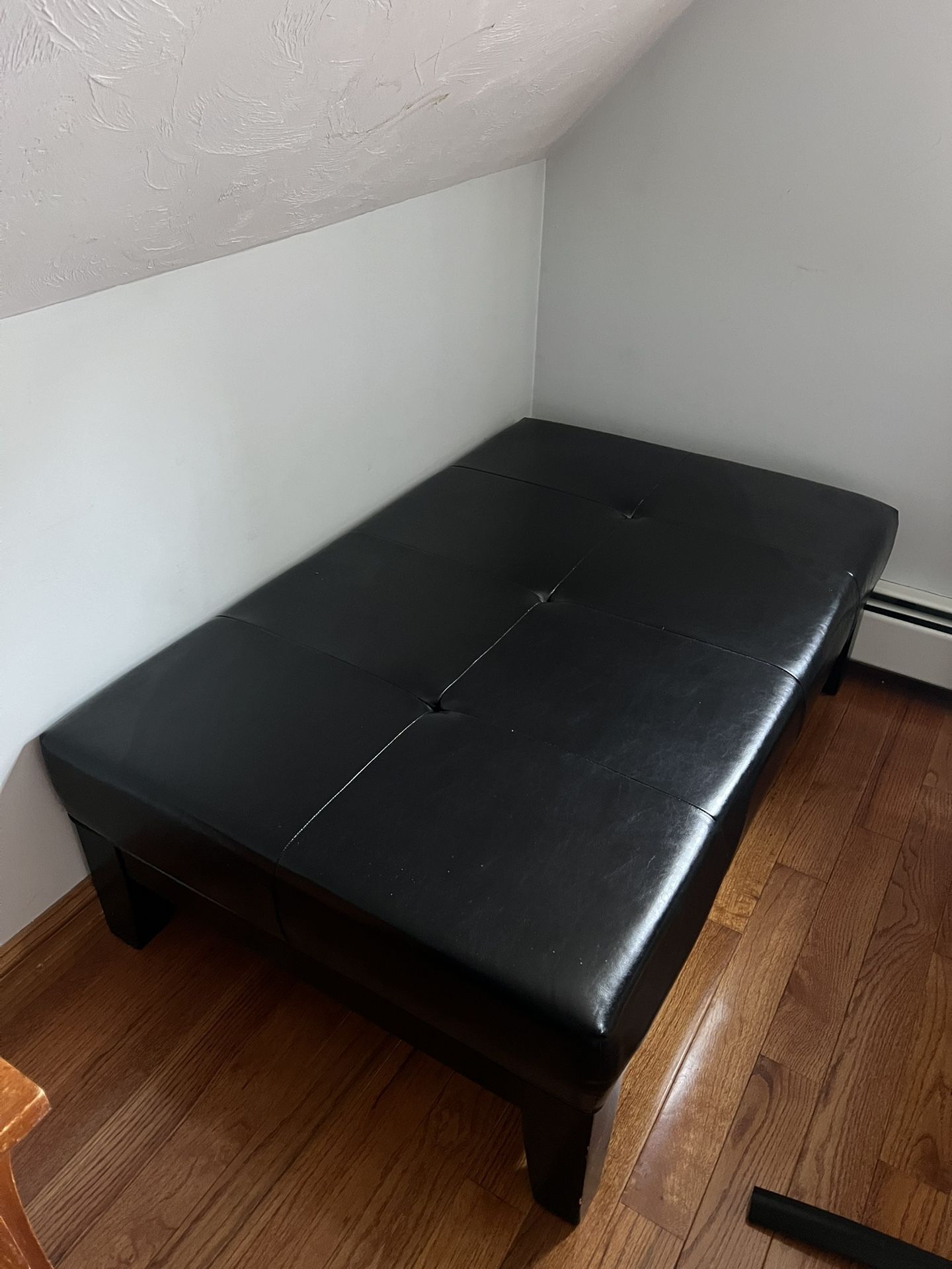 Safavieh Black Faux Leather Ottoman