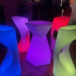 Light Up Table & 4 Bar Stools