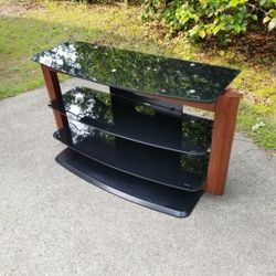 Glass TV Stand with 3 Shelves 
