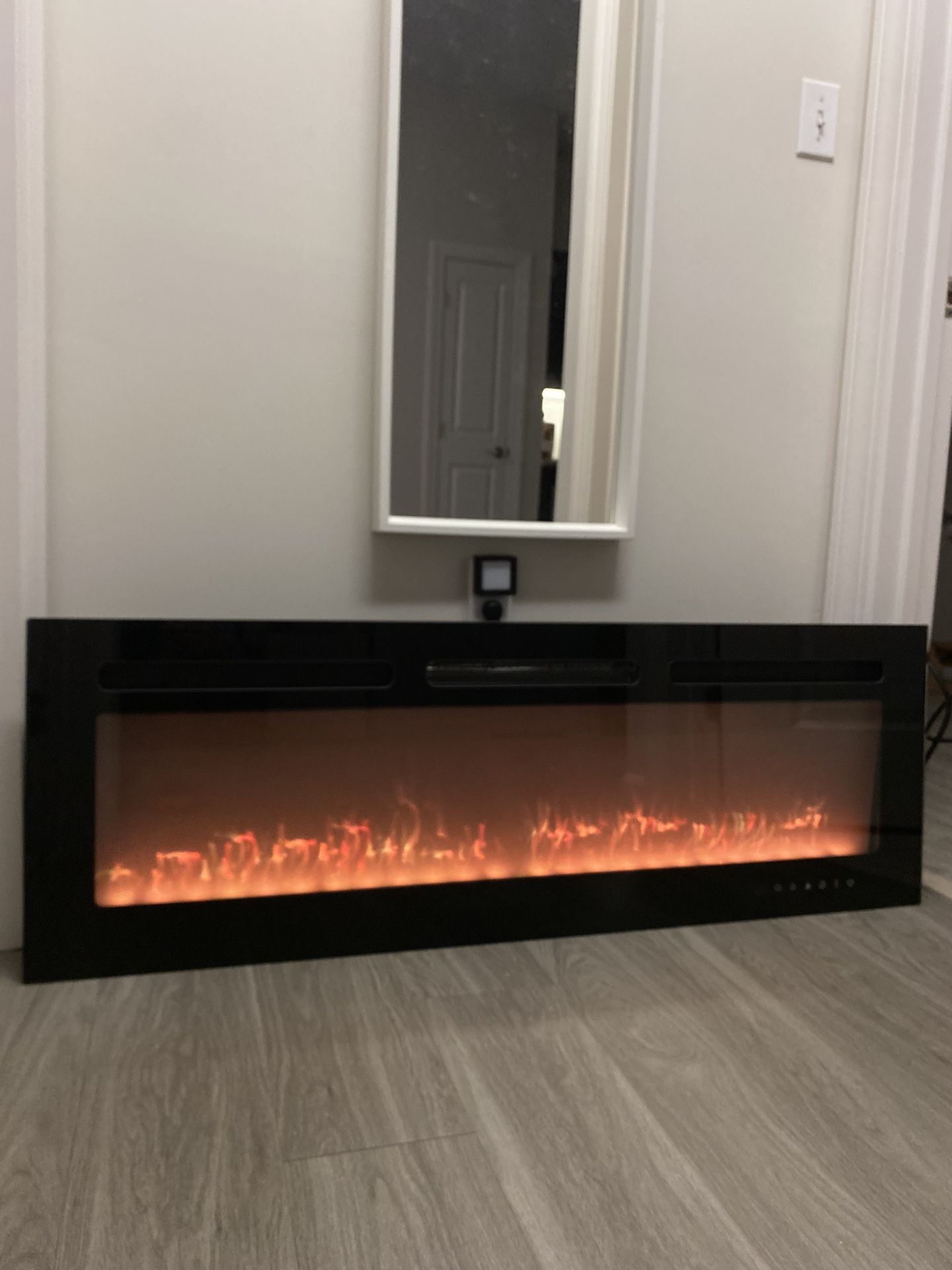 50” Wall-Mount Electric Fireplace – Multi-Color LED Flames – Remote Included
