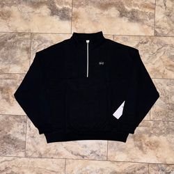 Alo Yoga Accolade 1/4 Zip Pullover Black NWT Quarter Zip Sweatshirt Size XL