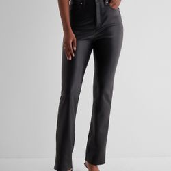 Express Super High Waisted Faux Leather ‘90s Slim Pant