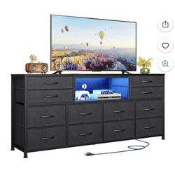 12 Fabric Drawer Dresser w/ Outlet - DJ504