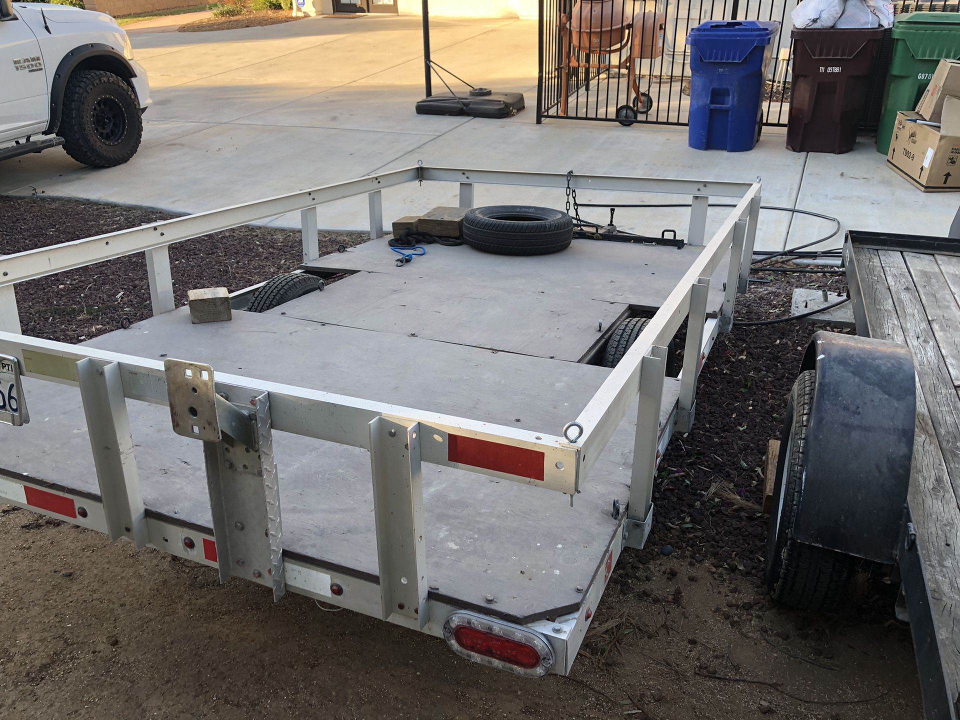 Aluminum Trailer 10.5x6.5’ (with spare tire) New Tires Mounted