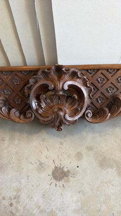 Antique Carved Wood Architectural Pediment