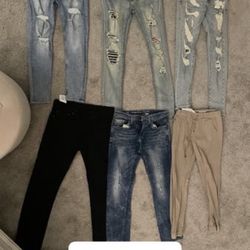 RIPPED JEANS/CARGO PANTS