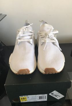 Triple white gum adidas nmd size 10.5