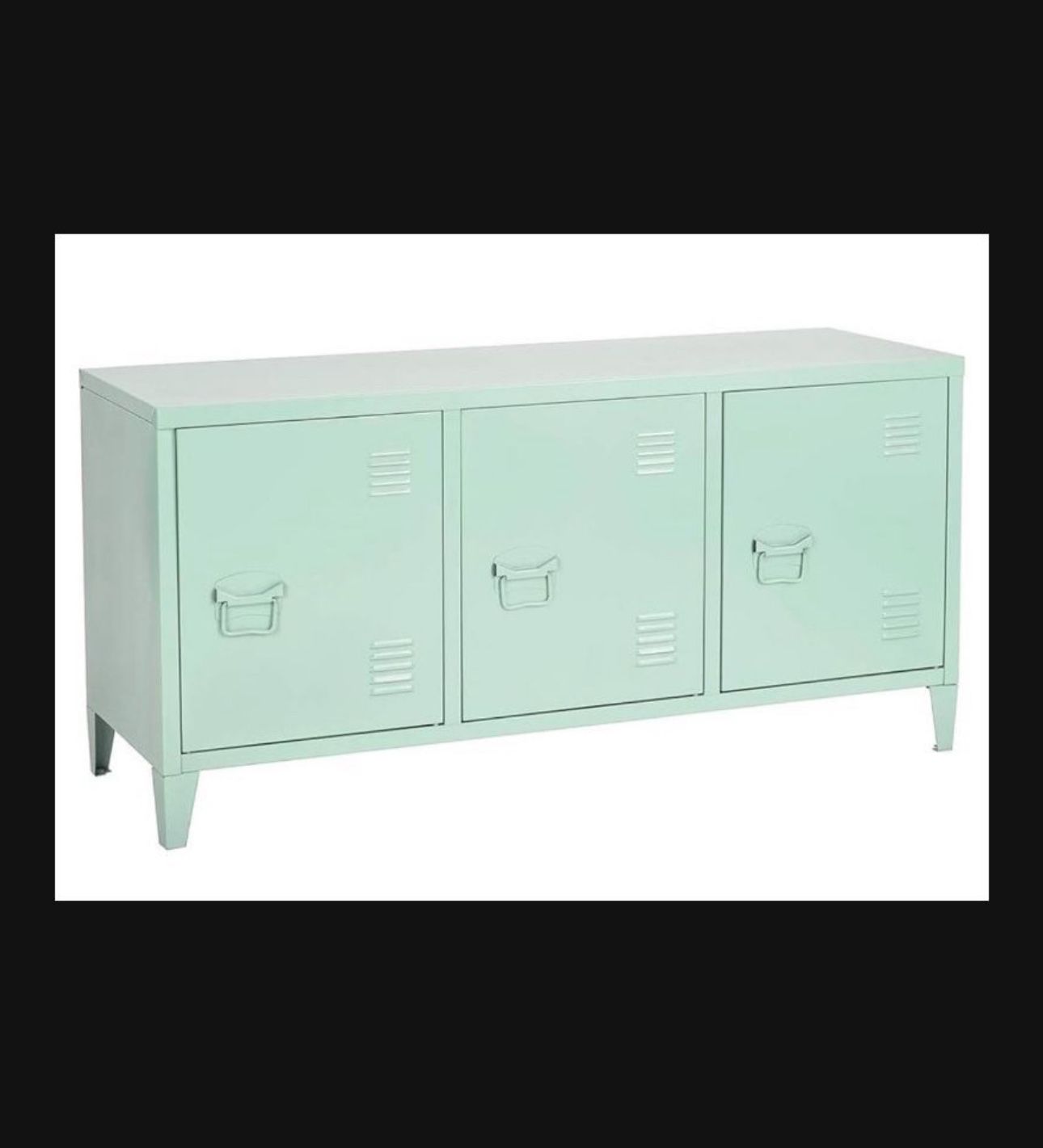 Mint Green Metal Locker Storage Cabinet 2 Tier Shelf 