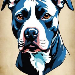 Pit Bull Dog Print