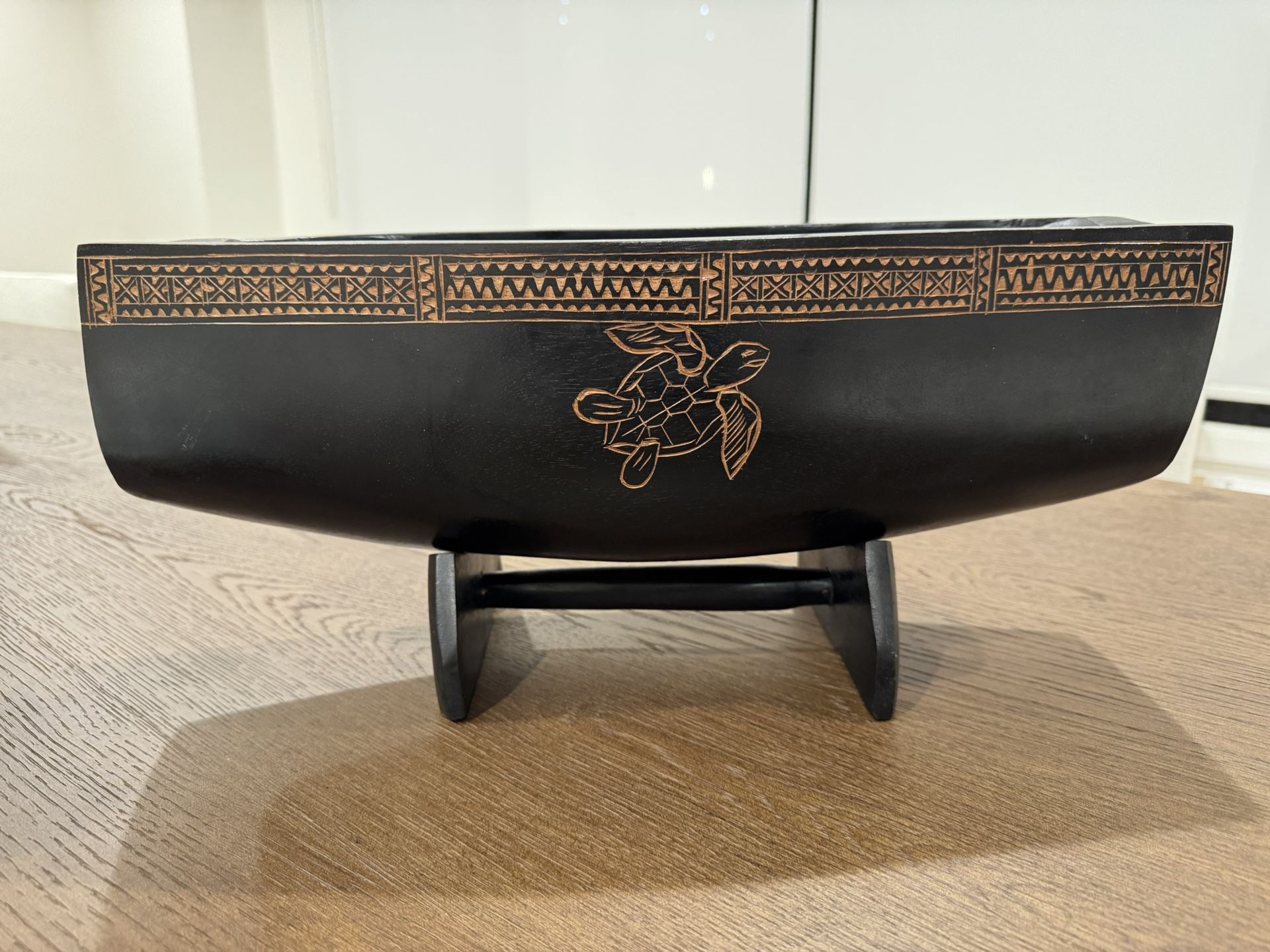 Decorative Wooden Boat On A Stand