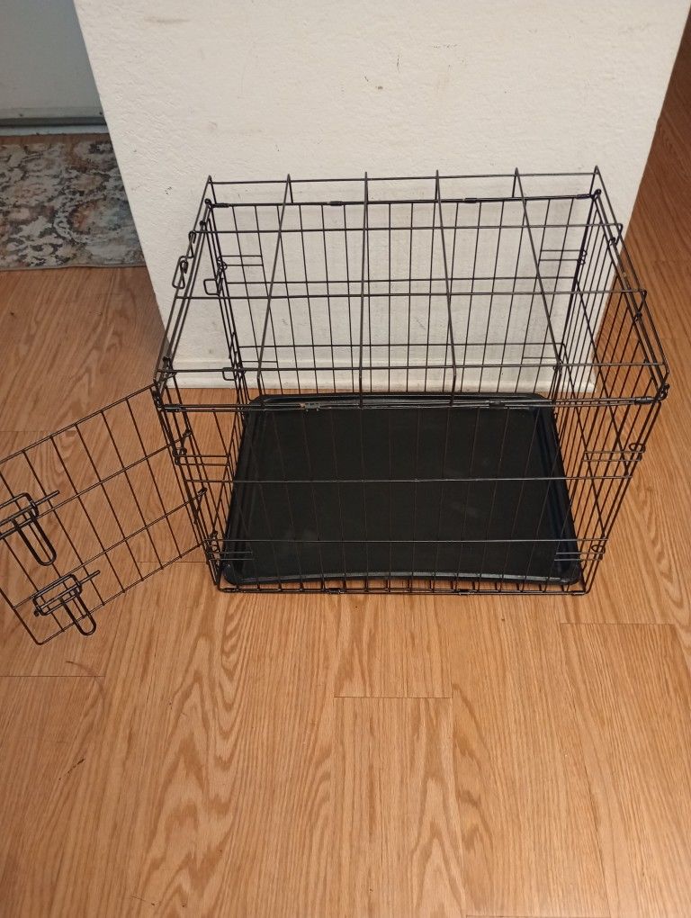 Black Metal Collapsible Pet Crate 