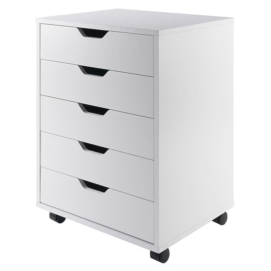 Halifax White 5-Drawer Cabinet Cart