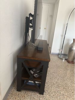 * Industrial Wood & Metal TV Console with TV Mount