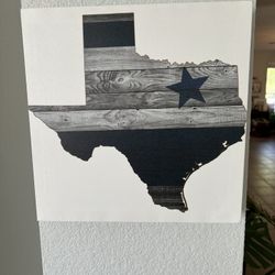 Dallas Cowboys Blue and Silver Texas Canvas Art