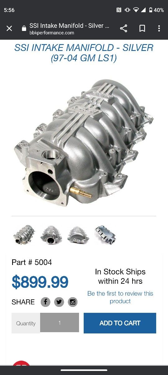 BBK SSI intake manifold. Fuel Rails And Injectors Goog Condition