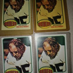 4 1976 Topps Football Cards Fred Biletnikoff