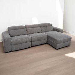 GREY SECTIONAL RECLINER COUCH