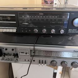 2 Vintage VINYL,  Radio & Cassette Player & Receiver . SOLD As Is