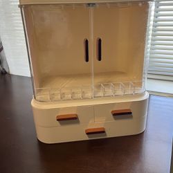 Makeup Organizer With LED Light Mirror 