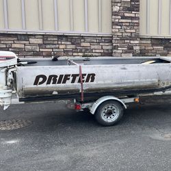 12 ‘ Drifter Boat Wifh Motor 