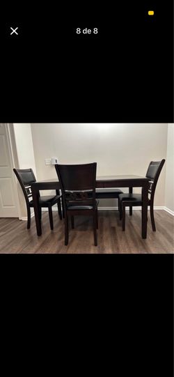 Dark wood dining set