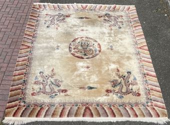 Chinese Wool Area Rug With Dragon Motif - 10.5FT X 8FT