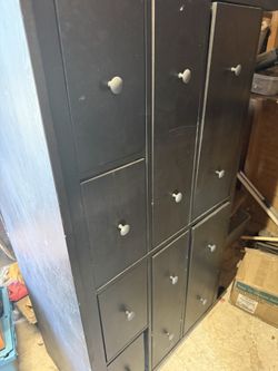 Black dresser and nightstand