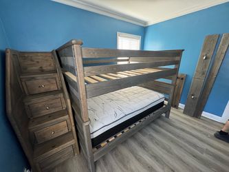Wooden Bunk Bed with Stair Drawers