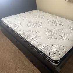 Queen Size Storage Bed With Pillow Top Mattress